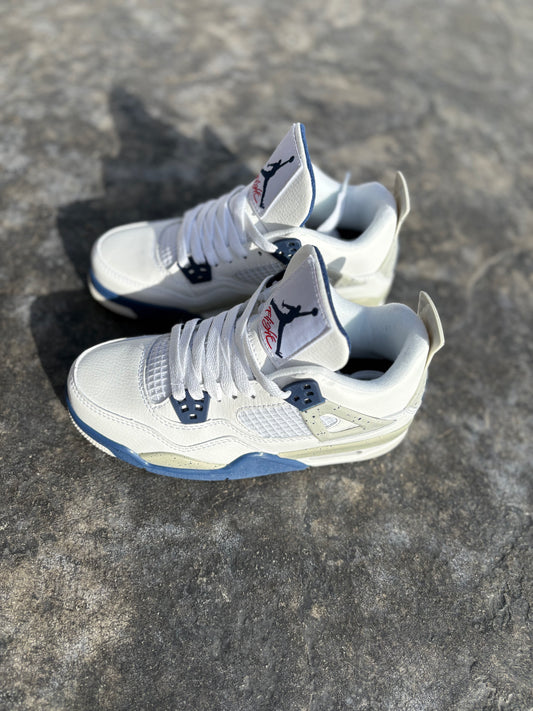 White & Navy blue Sneakers