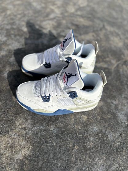 White & Navy blue Sneakers