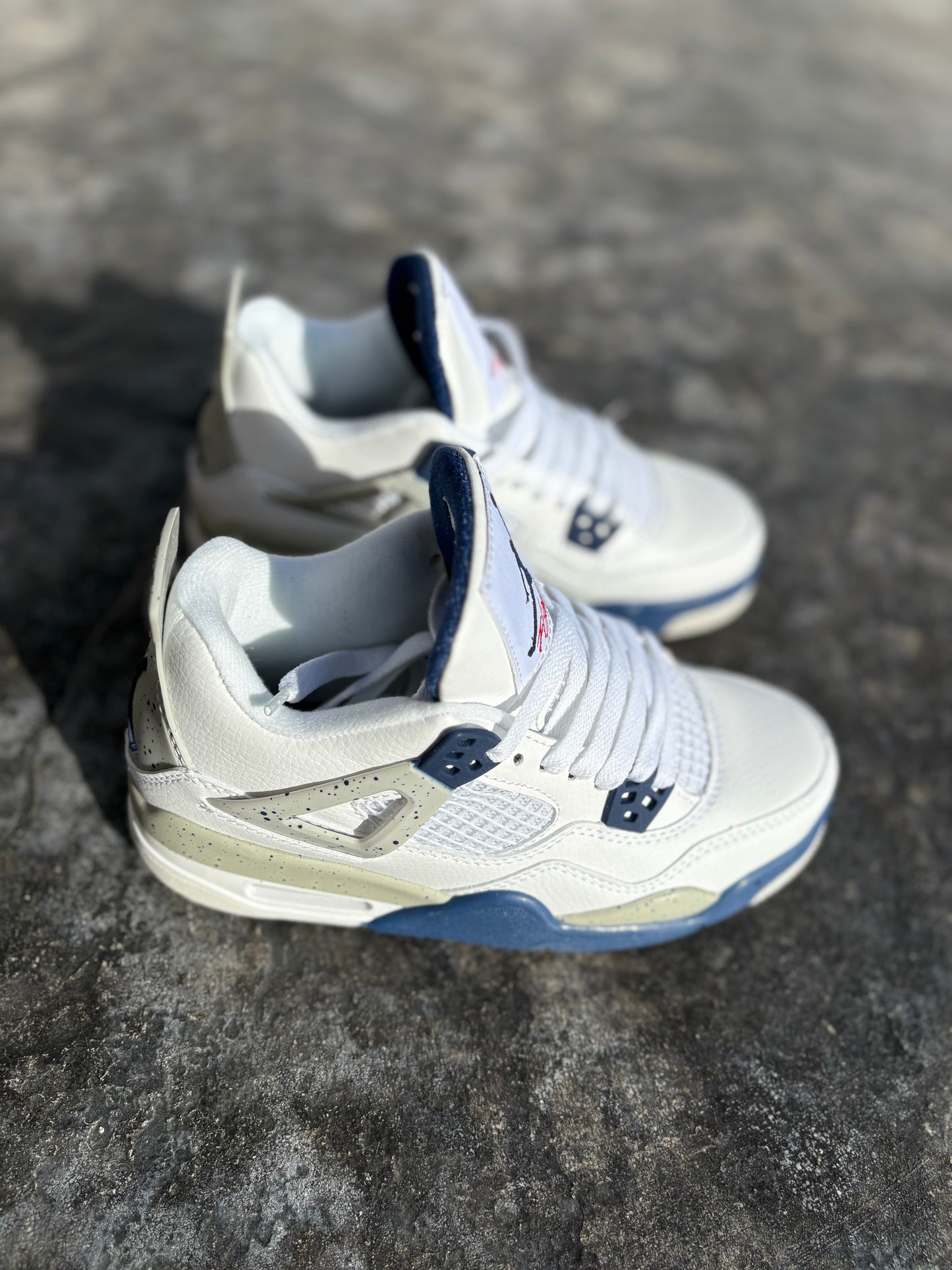 White & Navy blue Sneakers